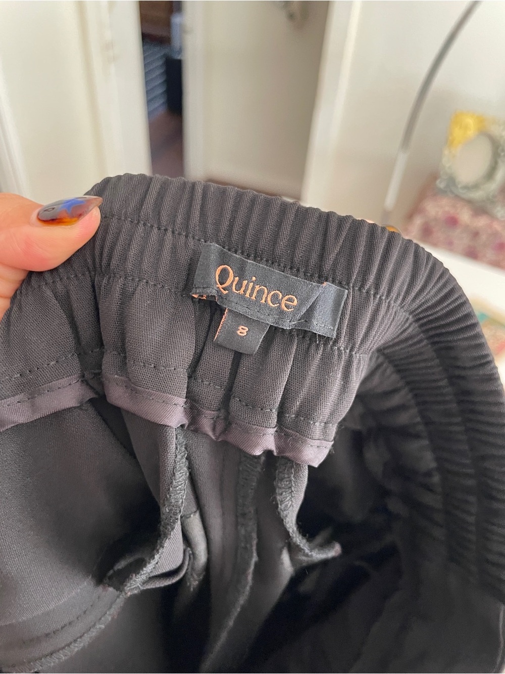 Quince Stretch Crepe Ankle Pants Black Size 8 Work Office School Minimalist - Picture 6 of 8